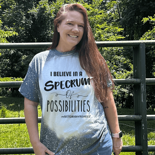 Autism Spectrum Awareness Spectrum Bleached T-Shirt