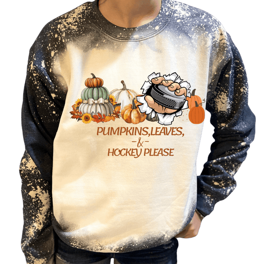 Pumpkins Leaves Hockey Please Sweatshirt