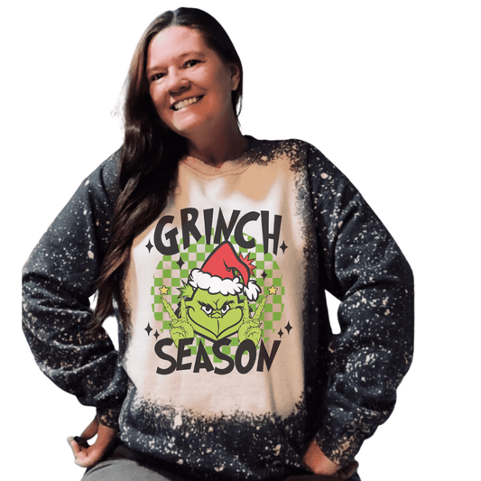 Grinch Season Bleached Sweatshirt