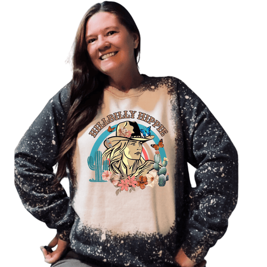 Hillbilly Hippie Country Bleached Sweatshirt