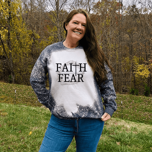 Faith Over Fear Crown of Thorns Adult Christian Sweatshirt