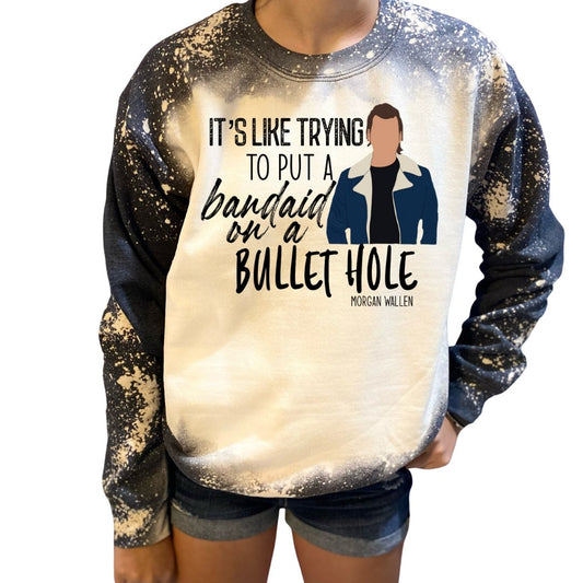 Custom Bleached Country Music Inspired Wallen Sweatshirt - Rkcountry Boutique