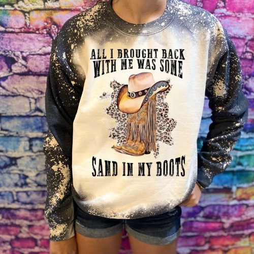 Sand in My Boot's Custom Bleached Wallen Country Music Sweatshirt - Rkcountry Boutique